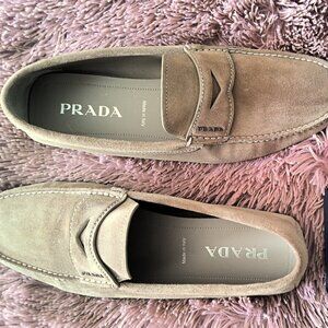 Men's Beige Suede Prada Loafers sz IT 10 (US 11/11.5)